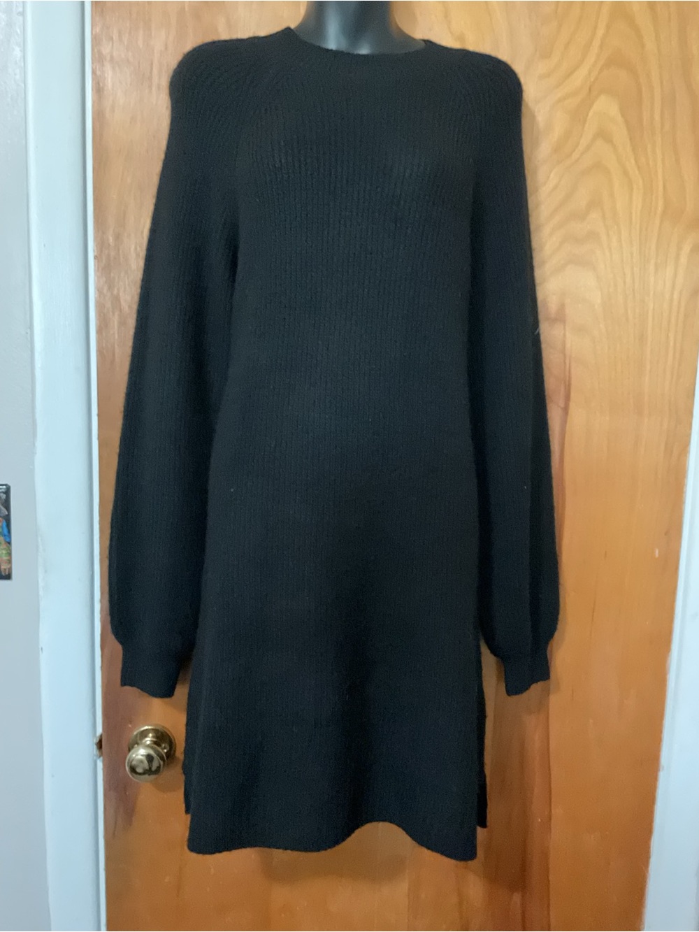H&M Black Knit Midi Sweater Dress